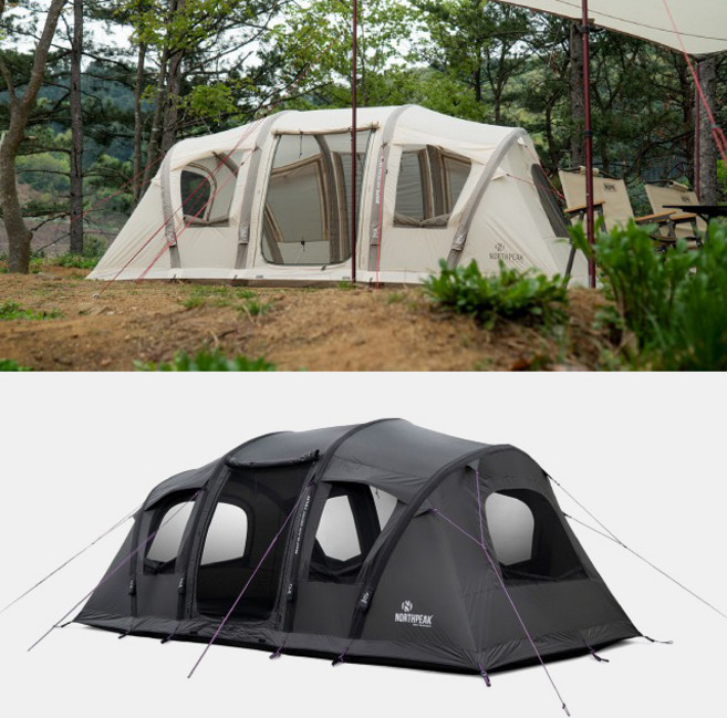 노스피크 모나 소이밀크 레이븐그레이 바닥 일체형 에어텐트