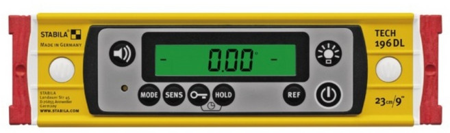 스타빌라 230mm 디지털수평기 TECH 196DL IP67방수 방진 정밀수평 DIY작업, 1개