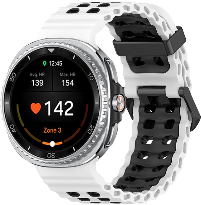 티엑스엘엑스 갤럭시워치 8 클래식 마린 밴드 스트랩, 화이트 블랙