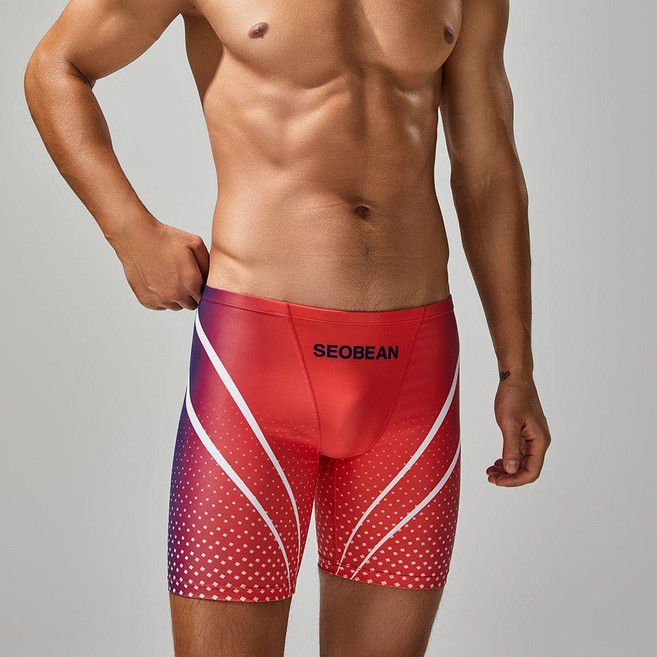 SEOBEAN 男士平角泳褲 漸變個性專業款