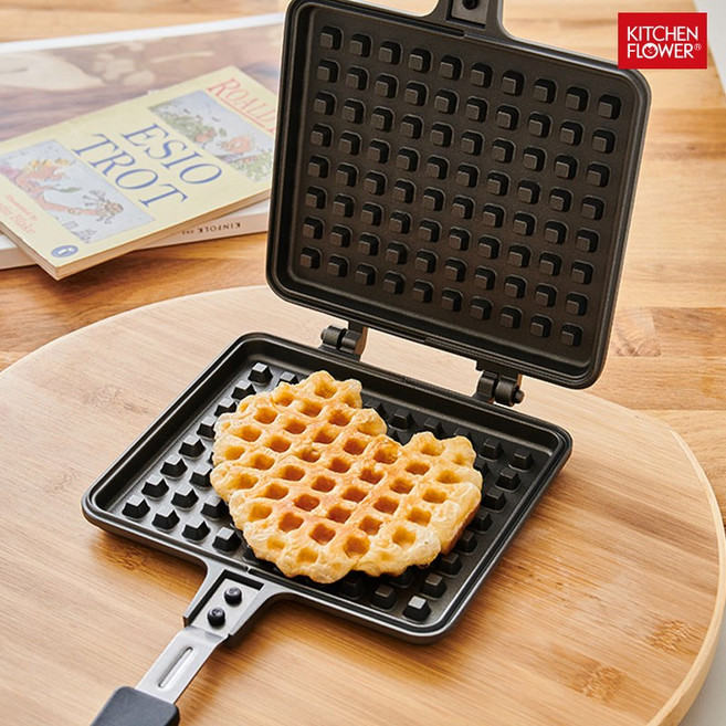 키친플라워 로사 IH 인덕션겸용 와플팬 와플양면팬, 1개