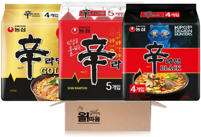 농심 봉지라면 멀티 신라면 1봉+신라면 블랙 1봉+신라면 골드 1봉, 1세트