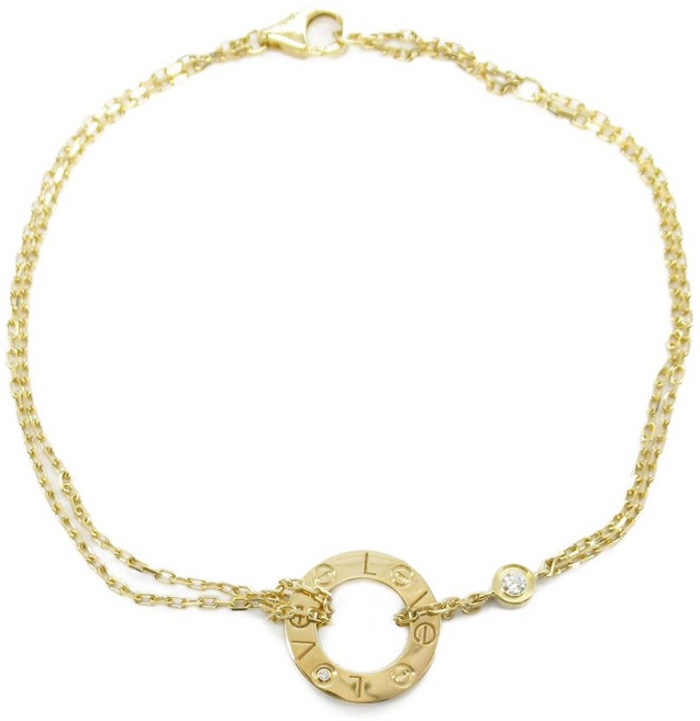 까르띠에 중고 2010's 러브 서클 2PD 18K 옐로 골드 다이아몬드 브레이슬릿