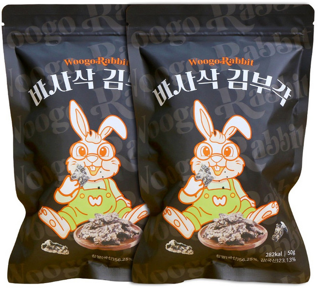 우고래빗 남원 수제 찹쌀 바사삭 김부각, 2개, 50g