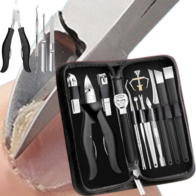 LEOQ 네일 손톱 발톱 큐렛 두꺼운 내성발톱 깎이 니퍼, 1개, 블랙