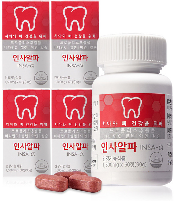 인사알파 영양제 1500mg, 60정, 4개