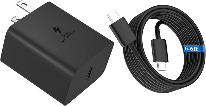 픽셀 30W 고속 충전기 6.6피트 USBC 케이블 및 3.28피트 USBA 케이블이 포함된 PPS 듀얼 포트 충전기Google Pixel 10ProFold10ProXL10, 45W