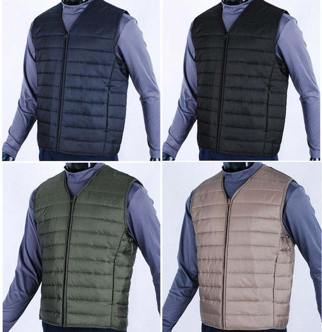 겨울 경량 브이넥 패딩조끼 등산복 작업복 일상복 내피 경량조끼