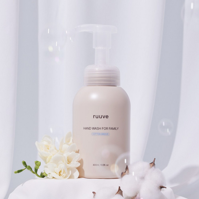 러베 유아 페이셜 & 핸드워시 코튼 브리즈향, 1개, 400ml