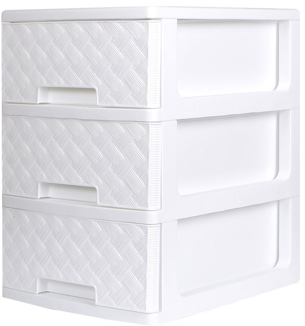 지오리빙 마틴 3단 플라스틱 서랍장, 화이트