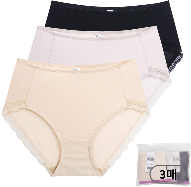 판도라by비비안 빅 사이즈 편안한 면스판 큰팬티 맥시 3종 세트