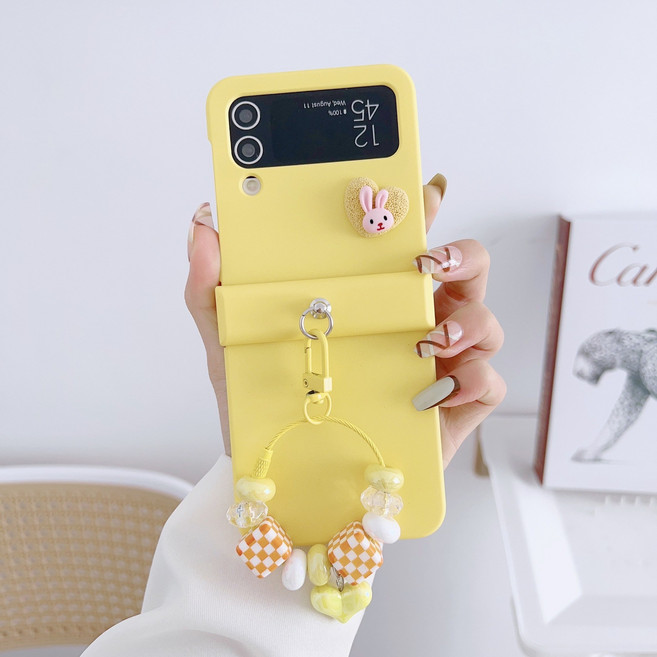 더홀릭 Z플립4 Z플립5 Z플립6 래빗 마시멜로 키링 힌지보호 케이스