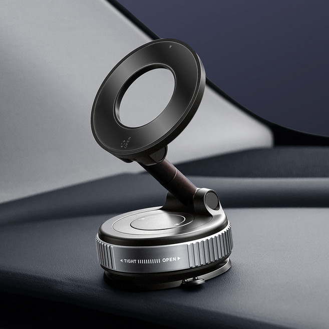 초강력 접이식 자석 핸드폰거치대 차량용 탁상 회전 흡착식, 블랙, 1개