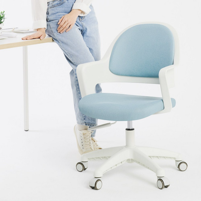 국산 유어사이즈 가성비 좋은 스터디 체어 학생의자 책상의자 컴퓨터의자 공부의자 트위지 패브릭타입, 아일랜드블루(패브릭)