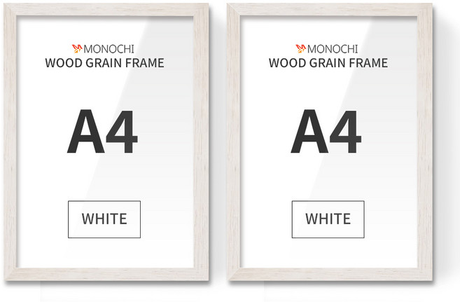 모노치 우드그레인 인테리어 액자, 화이트, 2개