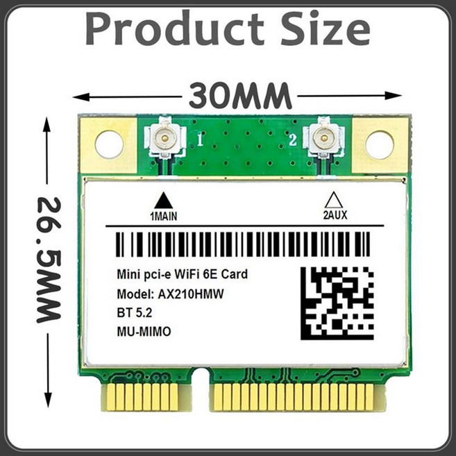 새로운 AX210HMW WIFI AC AX210 6G 어댑터 카드 5G 4G 무선 노트북 BT5 11AX 6E 미니 PCI 802, 1)Green