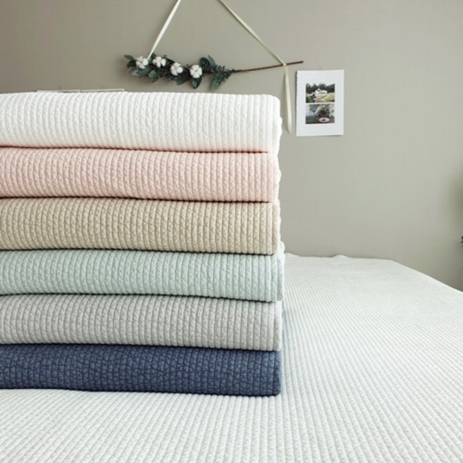 레오나 오가닉 코튼 100% 목화솜 줄누비 스프레드, 그레이