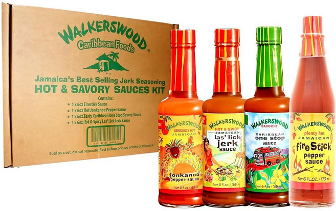 워커스우드 전통 자메이카 저크 조미료 순한 10, Hot & Savory Sauce Kit, 170ml, 1개