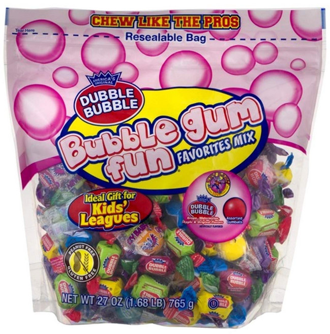 더블 버블 버블 껌 펀 페이버릿 믹스 개별 포장 조각 27온스 백 더블 버블 버블 껌 펀 페이버릿 믹스 개별 포장 조각 27온스 백, 762.03g