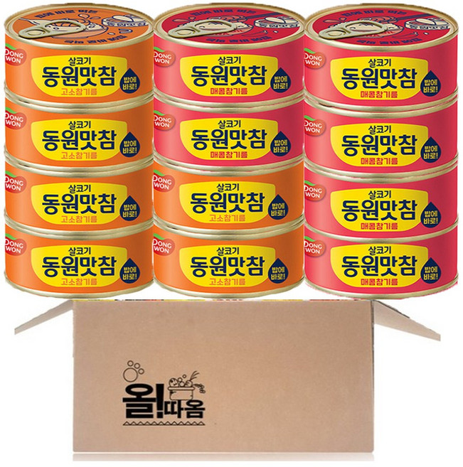 동원 살코기 맛참 고소참기름 6개 +매콤참기름 6개, 1세트, 1.08kg