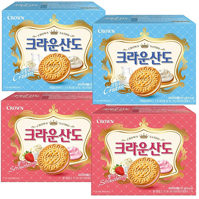 크라운산도크림 161g 크라운산도딸기 161g, 322g, 2세트
