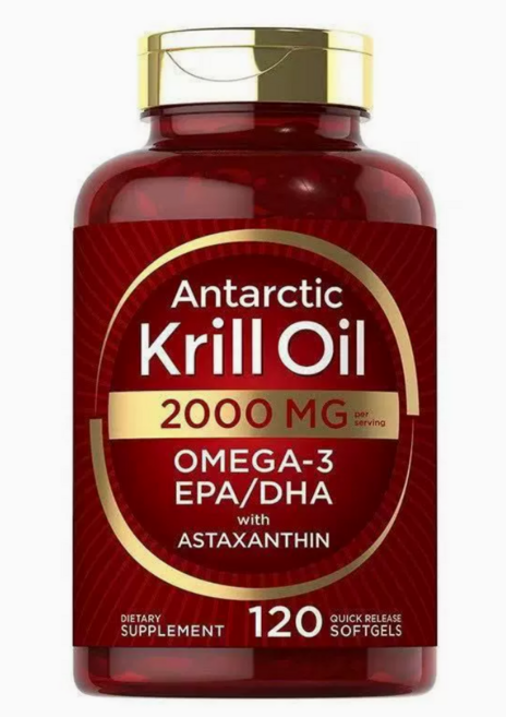 남극 크릴 오일 2000mg | 오메가-3 EPA DHA 아스타잔틴 함유 미국산 GMO 없음 120정 2개