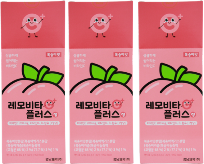 레모비타 플러스 120정 복숭아맛, 3개