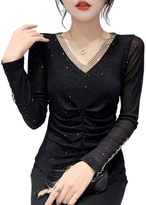 라인댄스복 라틴 사교 댄스 스포츠댄스복 여성 티셔츠 공연복 뉴타임즈Women's T-shirt