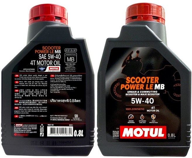 MOTUL SCOOTER POWER LE 4T 全合成機油 速克達機車專用 提升引擎反應, 1個, 5W40 0.8L