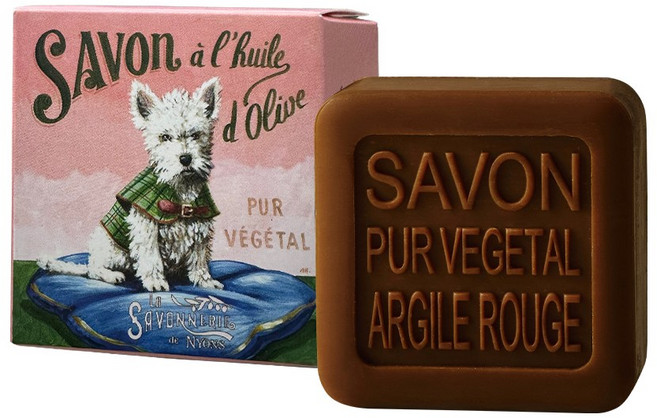 [임박할인] 라 사본느리 드 니옹 프랑스 비누 레드클레이 페이퍼케이스 웨스티도그1, 100g