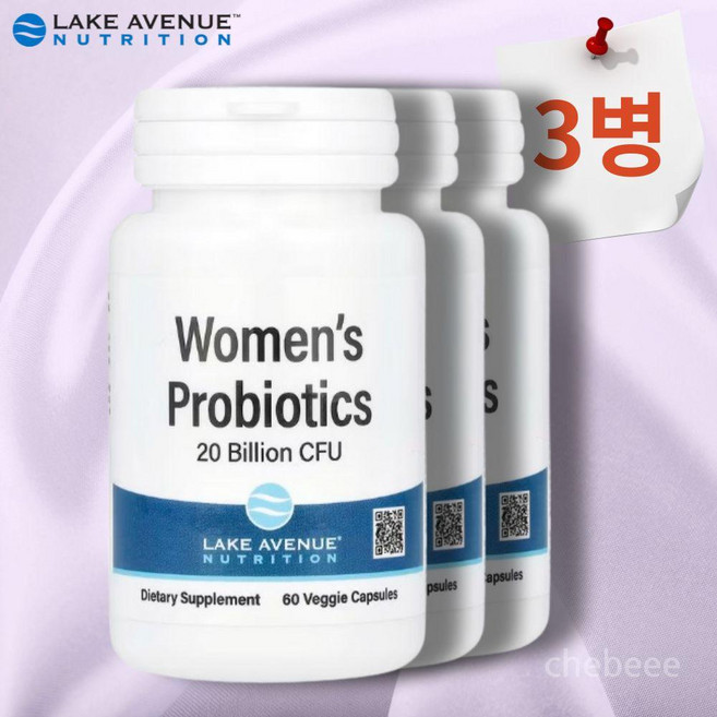 레이크에비뉴 여성유산균 리스펙타유산균 고약사 200억 CFU 60캡슐 2개월분 3개, 60정
