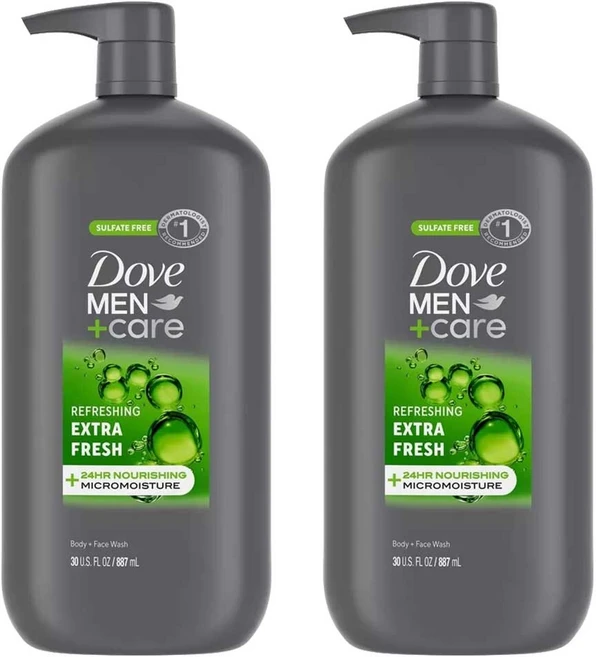 도브 멘 + 케어 엑스트라 프레시 바디 페이스 워시, 2개, 887ml - 쿠팡