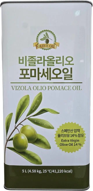 비졸라 포마스 올리브오일 올리브유 엑스트라버진 14% 혼합 대용량, 1개, 5L - 쿠팡