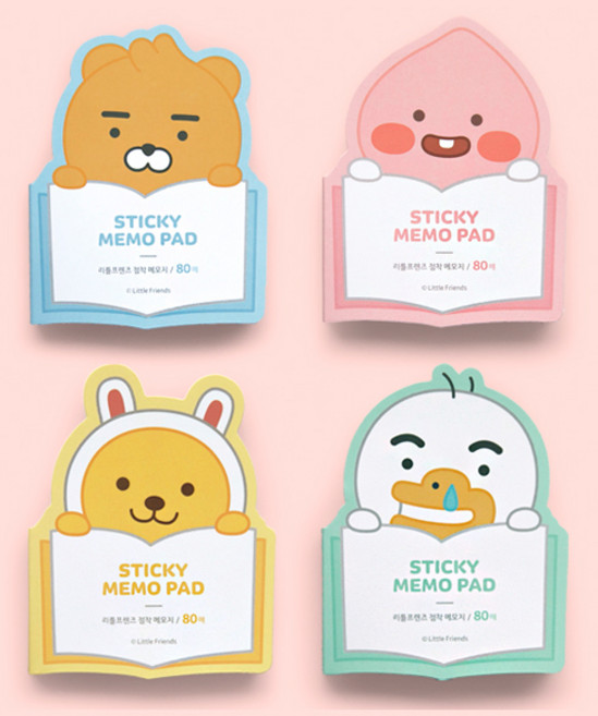 카카오프렌즈 리틀프렌즈 형태 점착메모지, 라이언