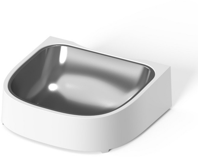 ROJECO 애완 동물 피더가없는 4L 자동 피더 고양이 식품 디스펜서 용 스테인레스 스틸 싱글 & 더블 보울 액세서리, 1개, 1) Single Bowl