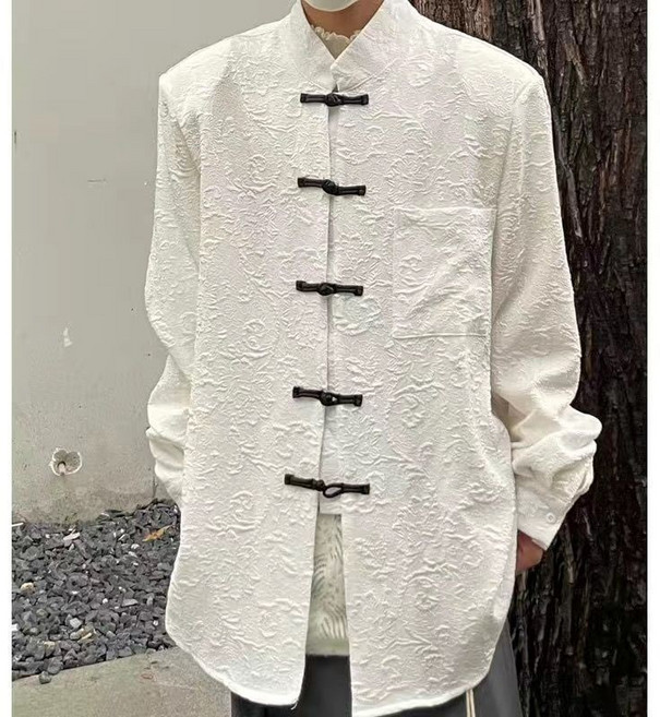 [新款上新] 新中式盤扣 唐裝上衣外套 復古中國風 寬鬆百搭 闇黑係寬鬆長褲男套裝