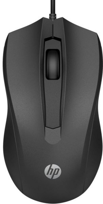 HP 유선 마우스 100 - 1600 DPI의 정밀한 광학 센서 간편한 USB 연결 양손잡이 디자인 3버튼 컨트롤 및 내장 스크롤 기능 다중 OS 호환(6VY96AA#ABL), New