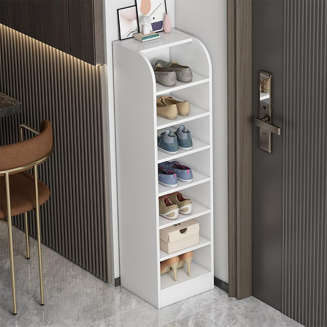 [컴팩트 디자인] 오픈신발장 좁은 현관 미니 다용도 신발장, 12 43cm 7단 흰색, 조립, 1x1x1cm