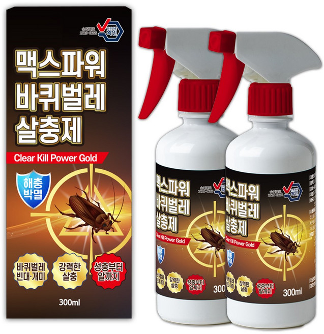 맥스파워 바퀴벌레 스프레이 강력한 살충제, 2개, 300ml