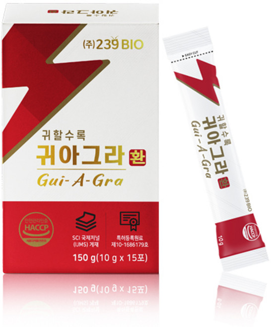 찬들마루 6년근 홍삼 사용 귀아그라 단품 10gX15포, 1개, 15개입+10g+1박스, 150g