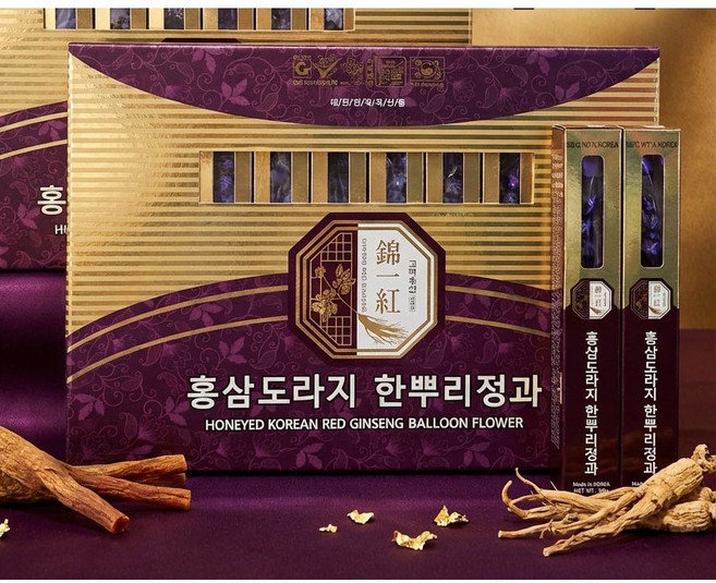 (국산)홍삼 도라지정과 도라지한뿌리정과 홍삼정과, 5개, 300g