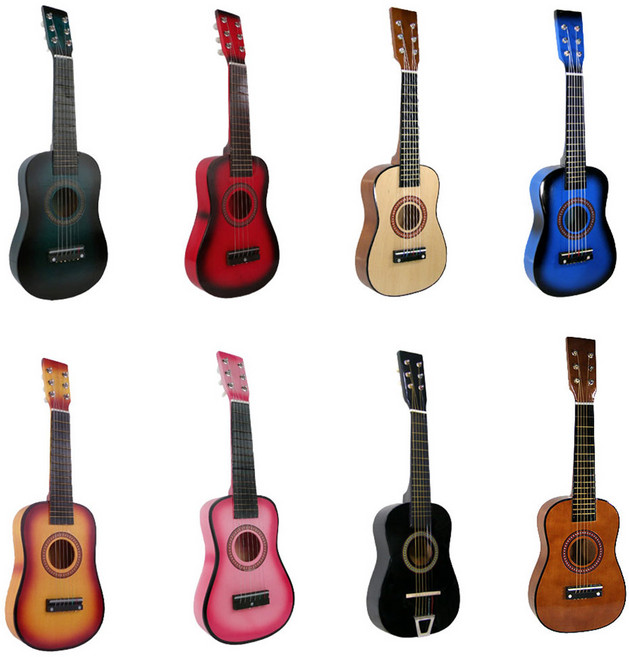 도매짱 미니 기타 클래식 포크 원목 베이스 통기타 어린이 장난감 (domejjang), 그린, 미니기타, 1개