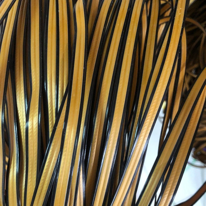 編織藤條環保仿藤手工材料 寬8mm厚1mm 約85-90米/斤, 黑中金單面扁藤, 1個