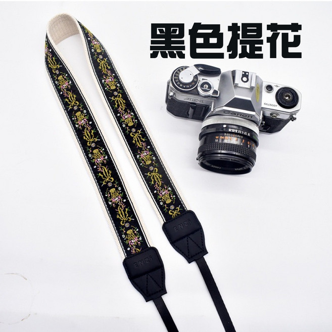 ENZI 相機背帶, 1個, 黑色提花, 黑色提花