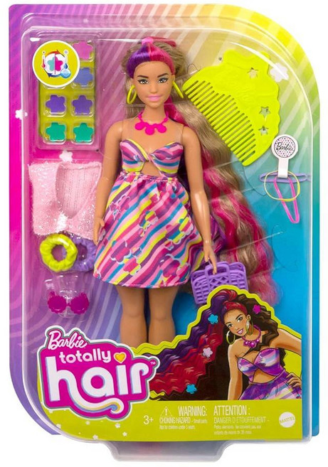 Mattel 바비 토탈 헤어 플라워 인형 21.6cm(8.5인치) 롱 판타지 HCM89