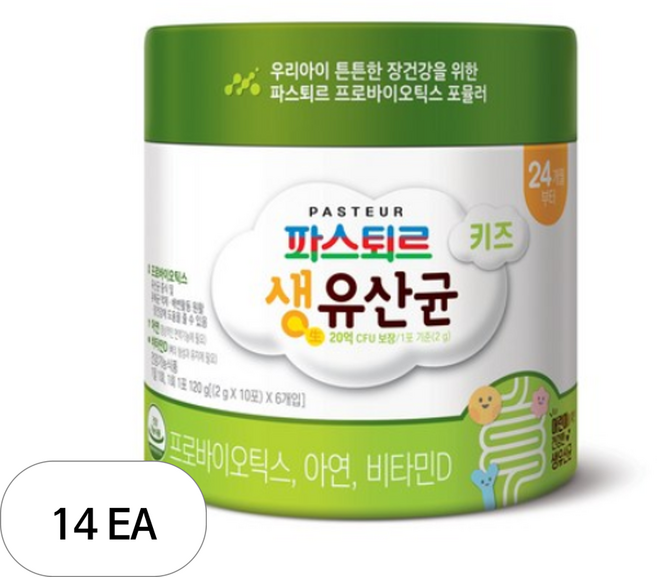 파스퇴르 키즈 생 유산균, 60회분, 14개