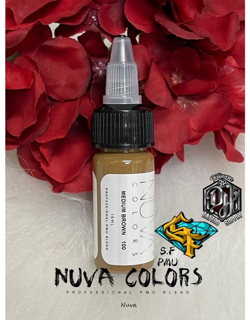 NUVA 紋繡專用顏料系列 單色, 1個, MEDIUM BROWN 100眉部組單, MEDIUM BROWN