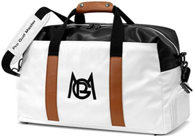 0.9KG 원단 얇고 가벼운 경량보스턴백 골프보스턴백 방수 PU 캐리어보스턴백 트랜드 경량 남성 여성 골프가방, 화이트