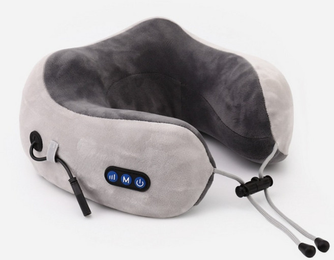 단순생활 휴대용 온열 목마사지기 - USB충전 메모리폼 넥쿠션 목베개