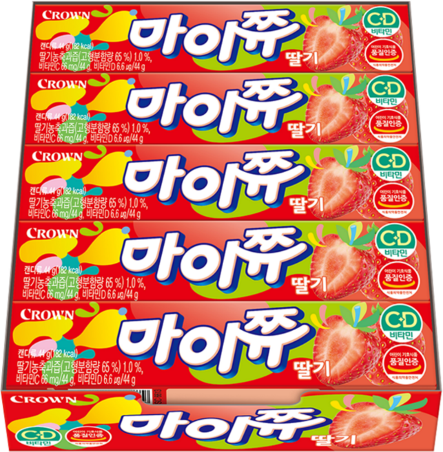 크라운 마이쮸딸기 스틱 44g x120(1박스), 120개